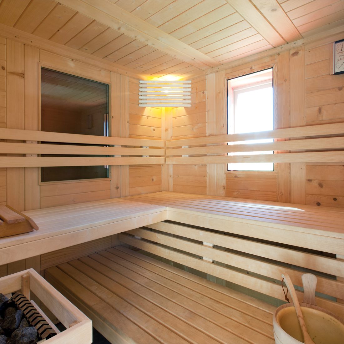 Sauna rectaugulaire de tente beige